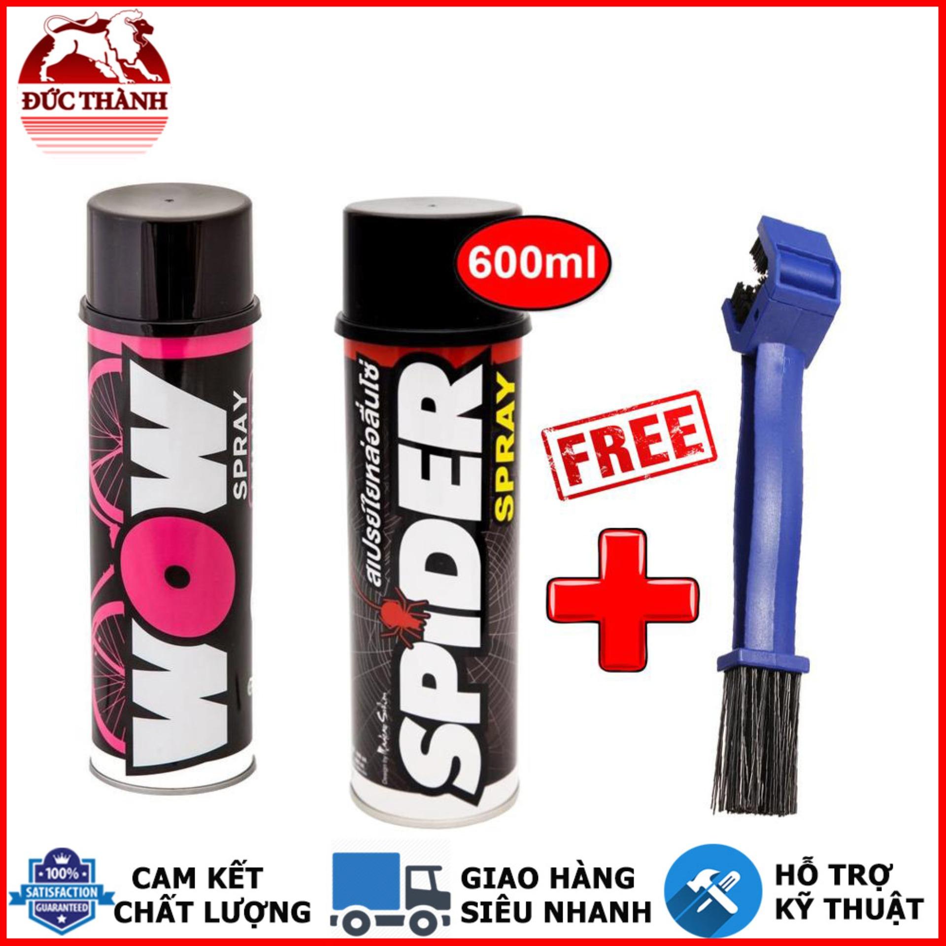 Combo chai vệ sinh sên lube71 wow và dưỡng sên spider tặng 1 cọ vệ sinh sên