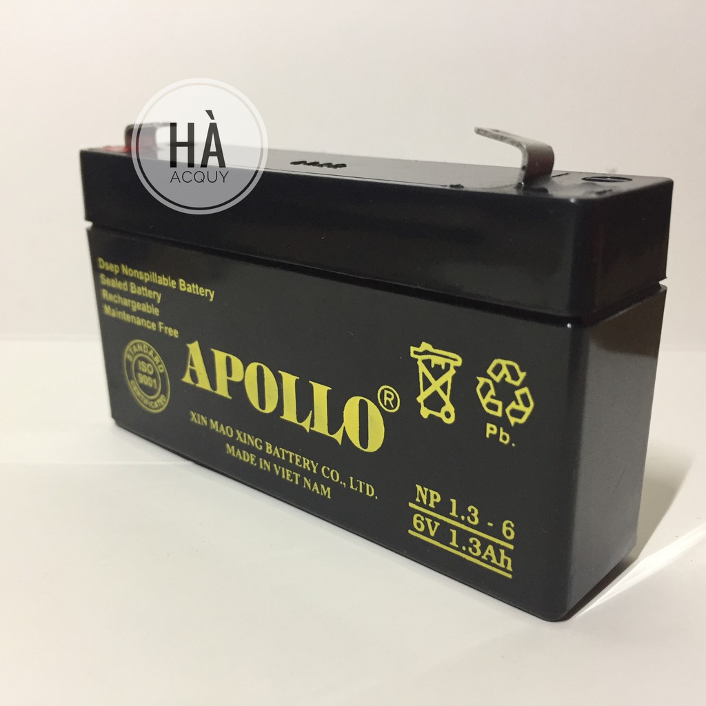 Bình Ắc Quy Khô Apollo 6v 1.3Ah NP 1.3 - 6