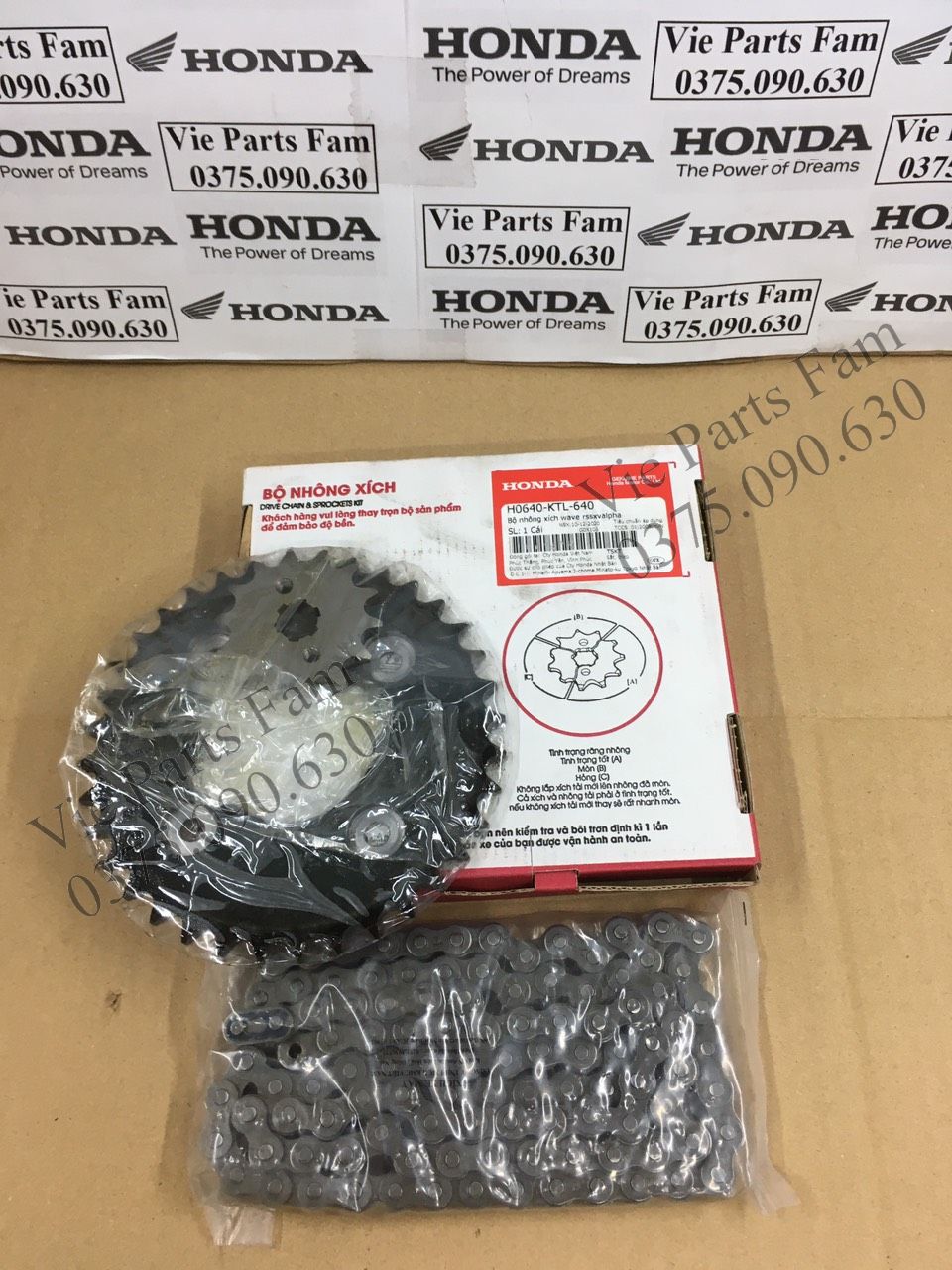 Bộ nhông xích Dream, Wave, Future, hàng din Honda mới 100%