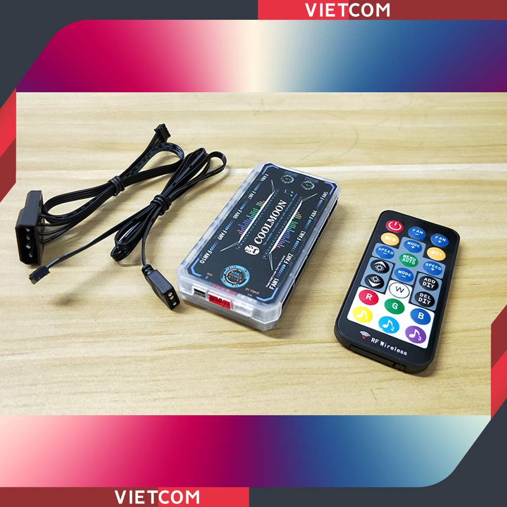 Bộ Hub + Remote Coolmoon - Phiên bản mới - Hỗ Trợ ARGB Sync & Music Sync