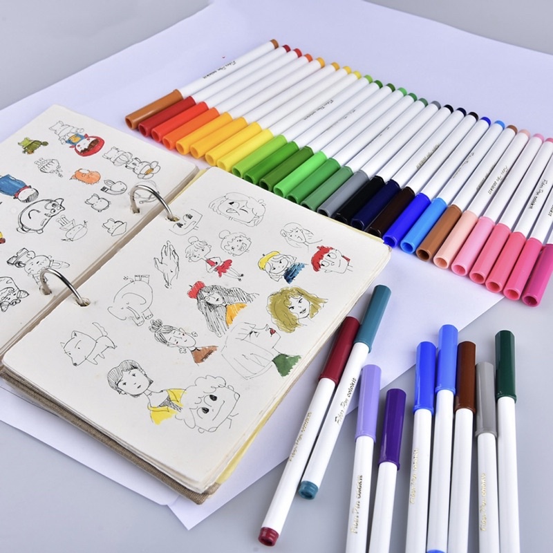[HCM][ DA ĐEN] Bút Lông 36 Màu Fiber Pen