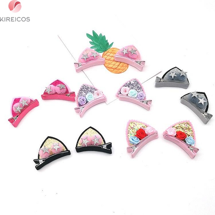 [HCM]Set 2 Kẹp Tóc Tai Mèo Kim Tuyến Cho Bé Cực Xinh – Giao Ngẫu Nhiên - kireicos
