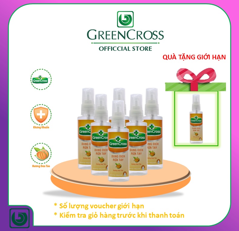 Combo 6 chai Dung Dịch Rửa Tay  GREENCROSS - chai 70ml