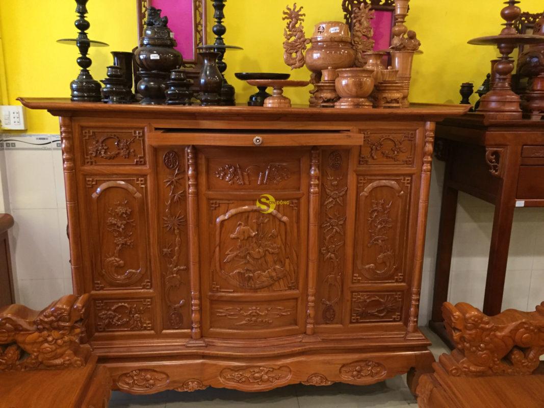 [Trả góp 0%] Tủ thờ gỗ gõ đỏ 1m75, bàn thờ gỗ cao cấp, BÀN CÚNG gỗ gõ , bàn thờ gia tiên