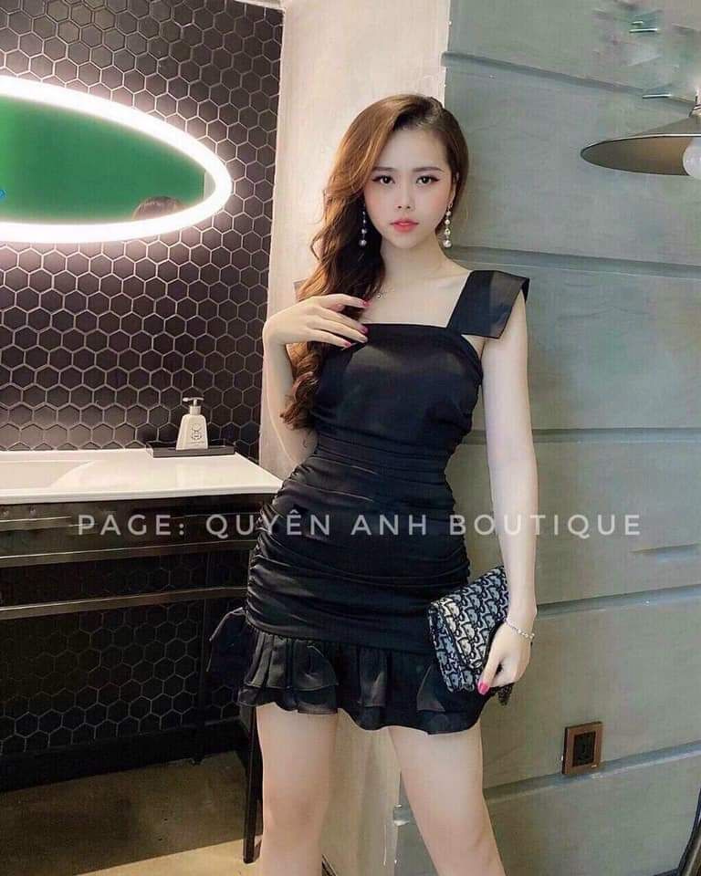 [HCM]Đầm 2 dây đuôi cá bản lớn nhún bèo
