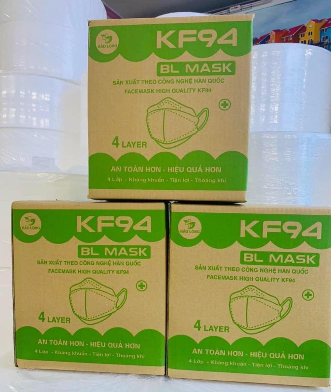 [1 thùng 300 cái] Khẩu trang KF94 Bảo Long