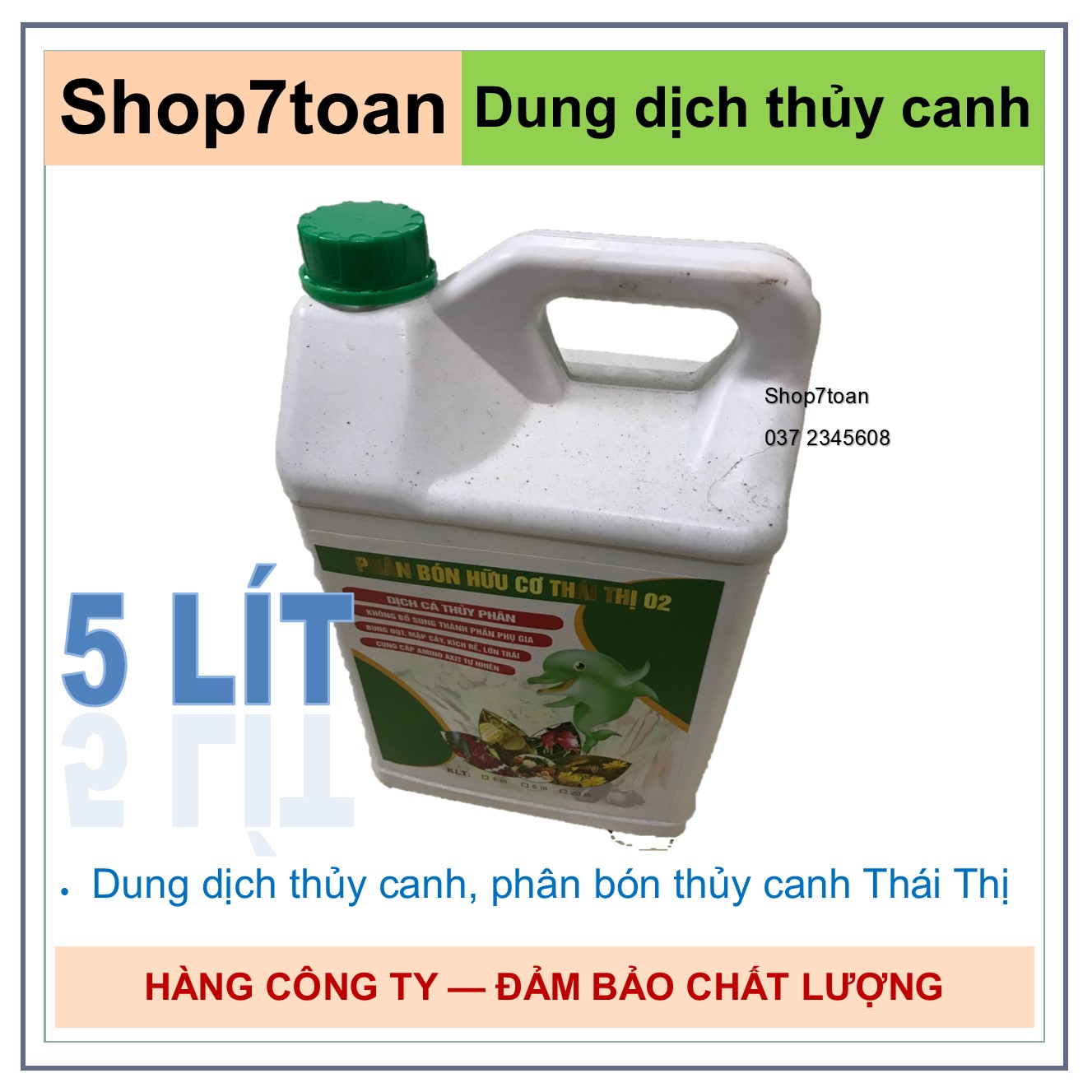 Bình 5 lít phân cá dùng trồng rau sạch (dung dịch thủy phân)