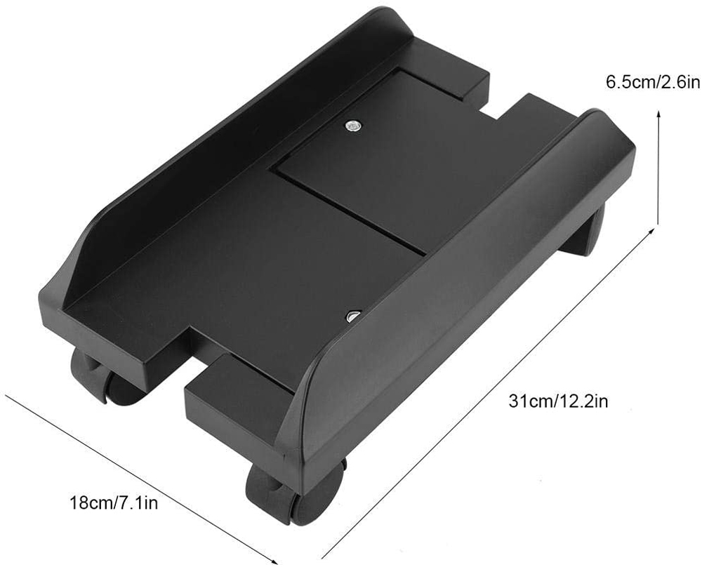 Adjustable CPU Stand for PC Computer Case Holder Bracket Desktop Mainframe Storage Rack with Brake with 4 Caster Wheels