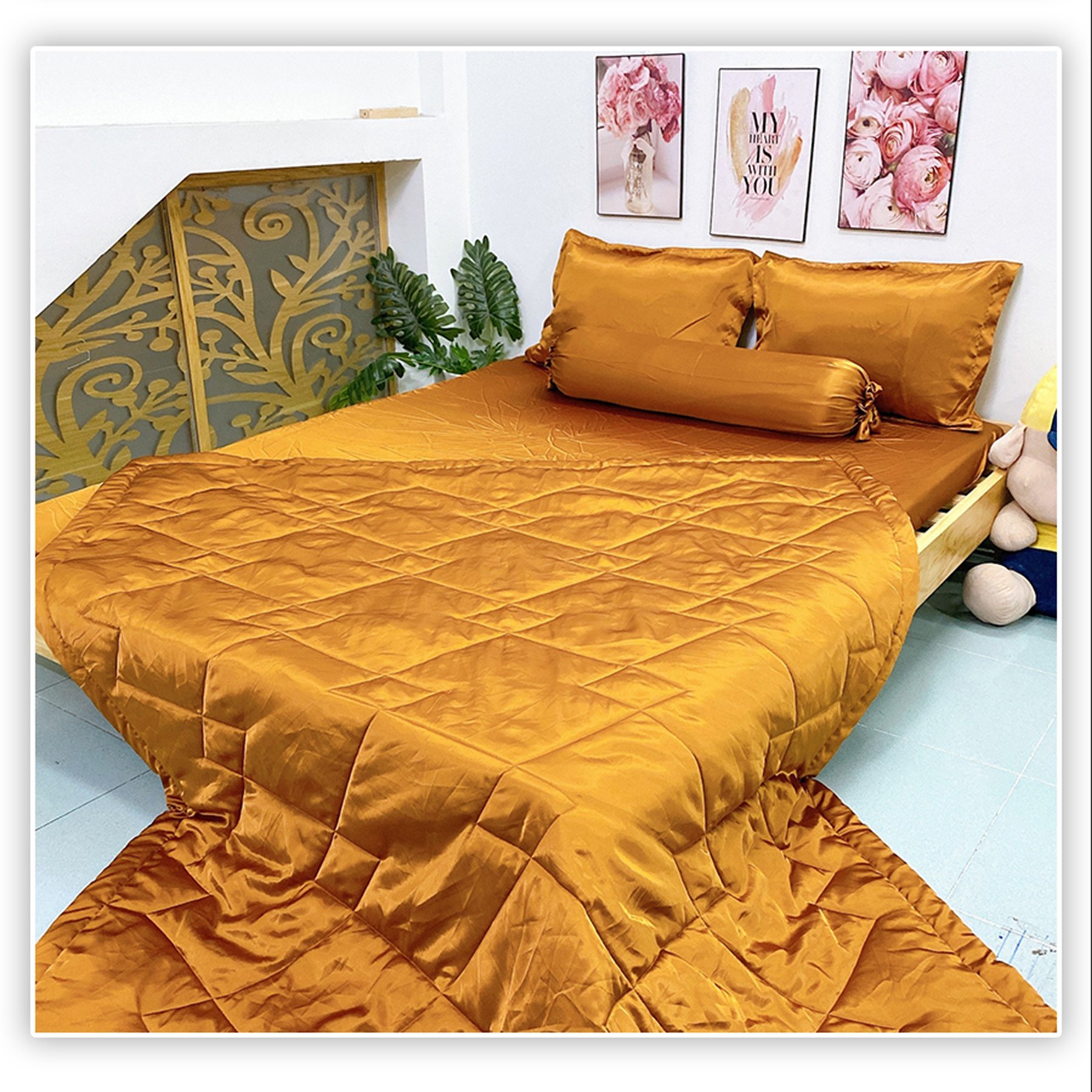 Chăn Mền Phi Lụa Chần Bông Dày Dặn Hàng Đẹp Loại Cao Cấp Size 2mx1m8