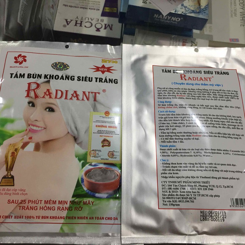 [HCM]TẮM BÙN KHOÁNG SIÊU TRẮNG RADIANT