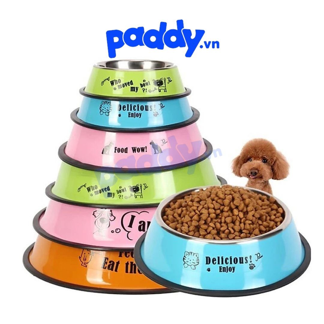 Bát Ăn Inox Chó Mèo Đế Cao Su Chống Trượt Đủ Size