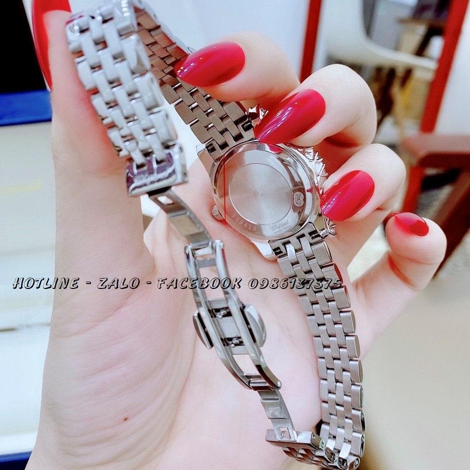 [HCM]Đồng Hồ Chopard Nữ Mặt Đá Dây Inox Silver 33mm