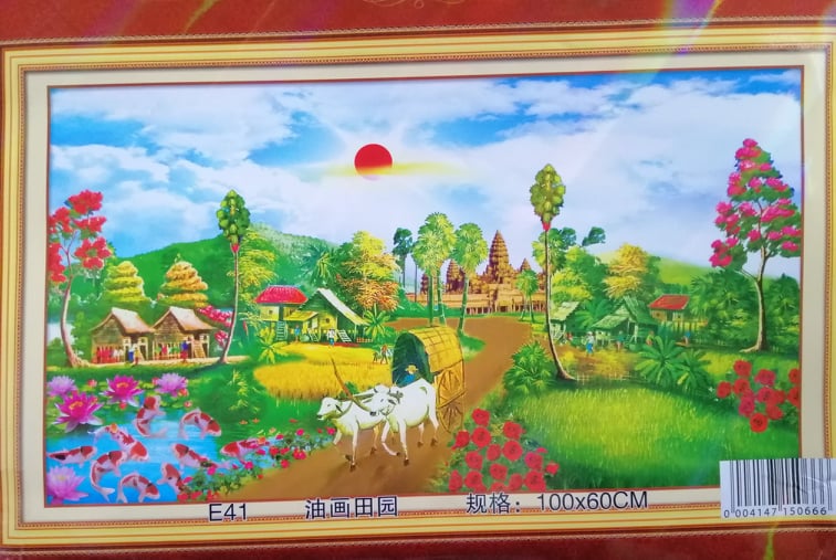 Tranh Thêu Phong Cảnh nông thôn E41