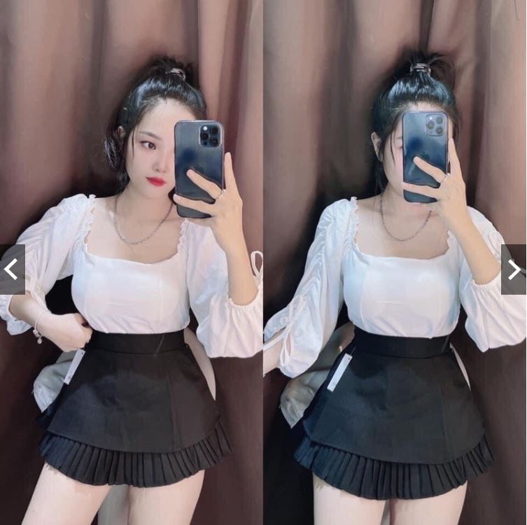 Chân váy xếp li 2 tầng siêu dễ thương