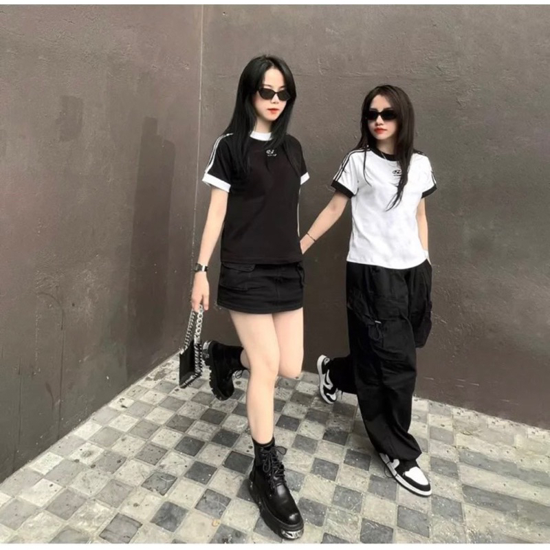 Áo thun Form Fit Chữ N. Áo nữ baby tee chất cotton co dãn