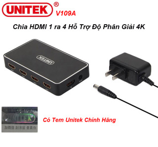 Unitek V109A - Bộ Chia HDMI 1 ra 4 Độ Phân Giải 4K HD Hỗ Trợ 3D Khoảng thumbnail