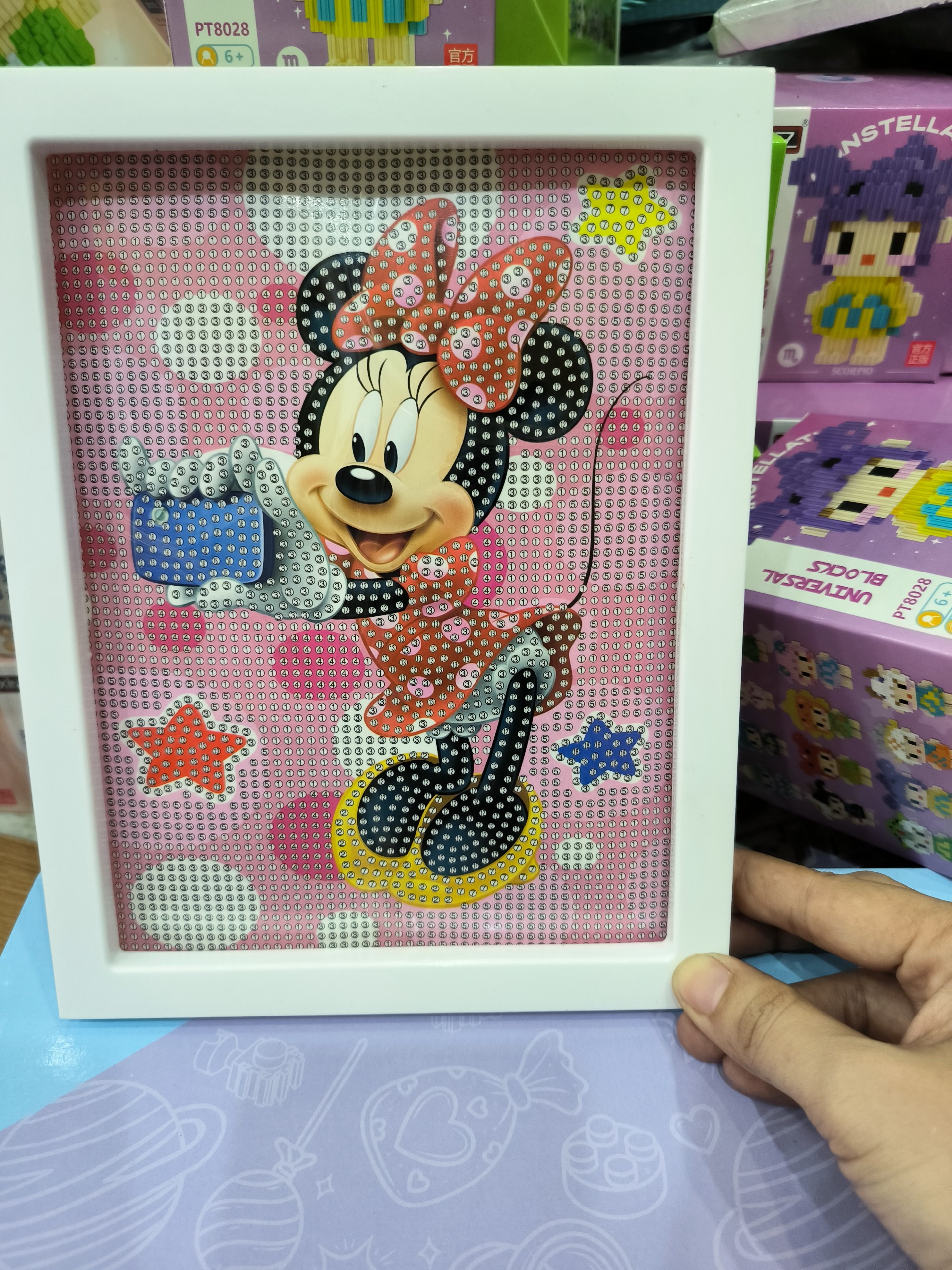 [HCM]Tranh đính đá chưa đính có khung kt 20x30cm