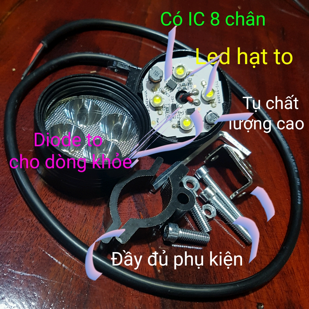 Đèn L4 Ngắn 3 Chế Độ + C.Tắc Tay Lái