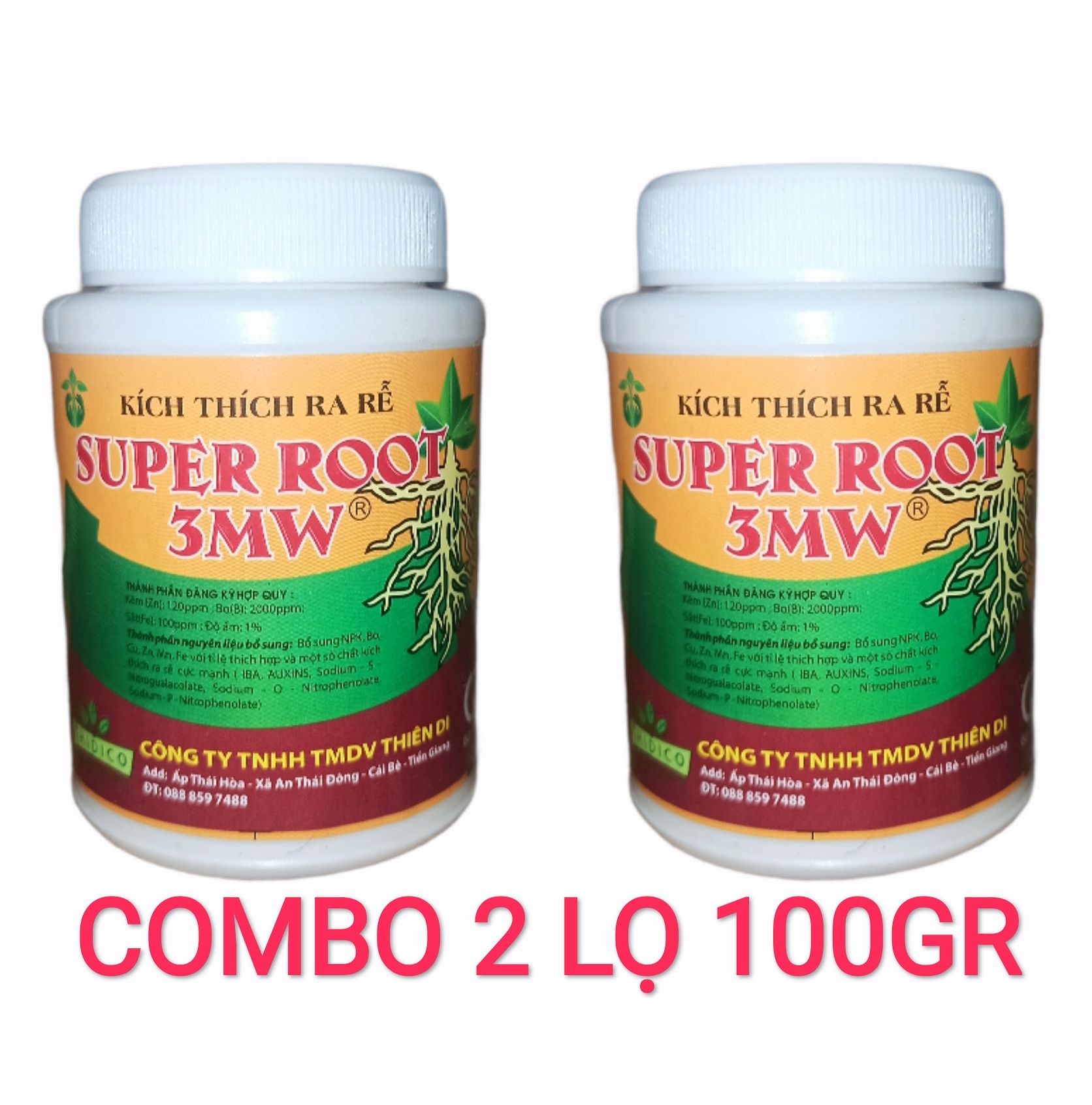 Combo 2 lọ kích ra rễ Super root 3MW chuyên dùng cho hoa lan và cây cảnh 100gr