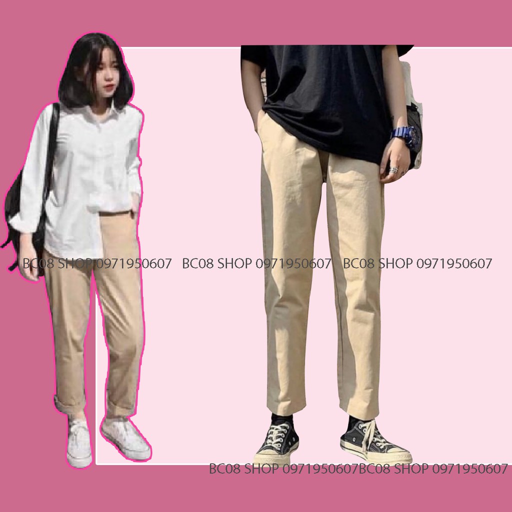 [HCM]QUẦN KAKI PANTS ỐNG SUÔNG BASIC 2 MÀU ĐEN TAN UNISEX BC072