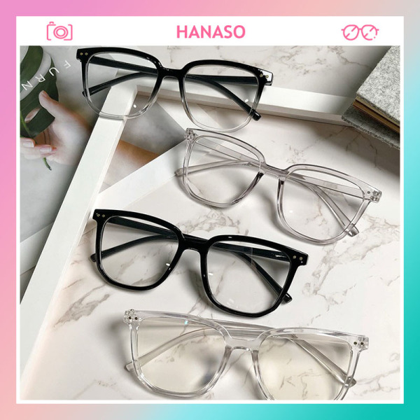 Giá bán Kính cận thời trang nam nữ gọng vuông, mắt kính không độ chống tia UV phong cách Hàn Quốc đẹp giá rẻ HANASO 072