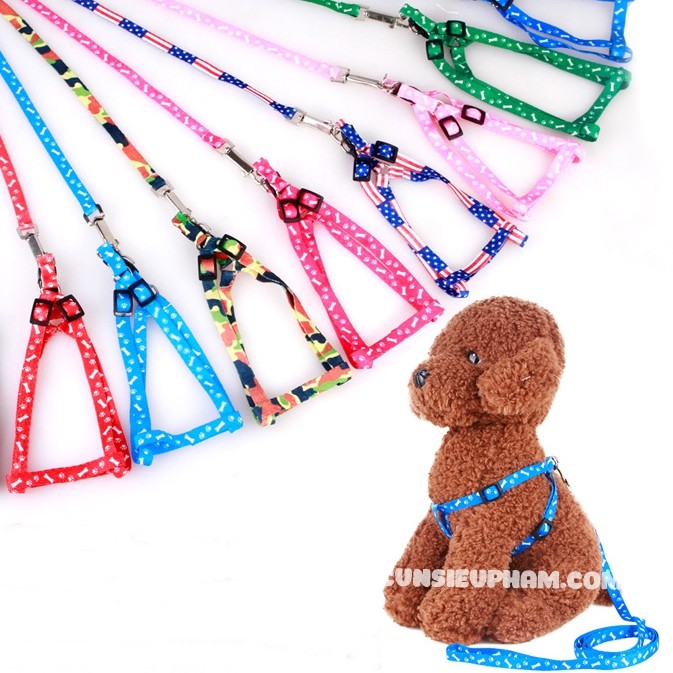 Dây Yếm Dắt Chó Mèo (Mỏng 1cm) - Inbox để chọn màu
