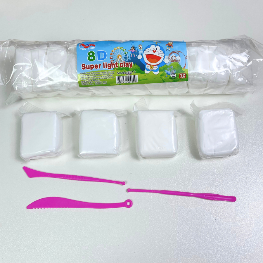 Bịch 12 Gói Đất Sét Tự Khô Màu Trắng