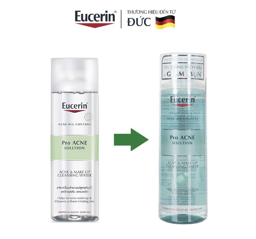 Eucerin Nước Tẩy Trang Eucerin Dành Cho Da Nhờn Mụn Pro ACNE Solution Acne & Make Up Cleansing Water