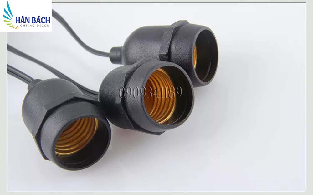 [HCM]Dây đèn kín nước thả ngoài trời 5m -10 đui đèn E27