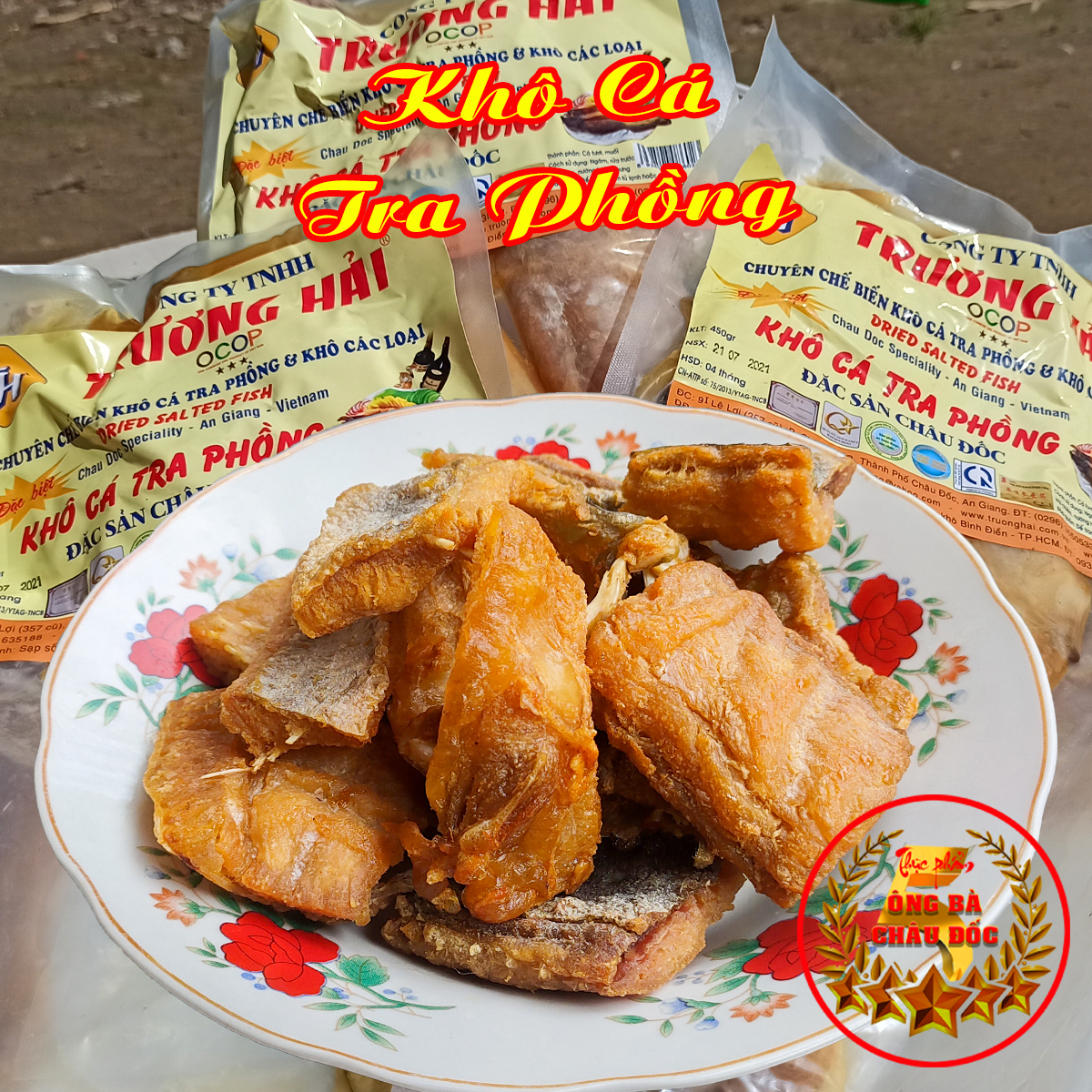 Khô cá tra phồng trương hải đặc sản châu đốc an giang túi 500gr
