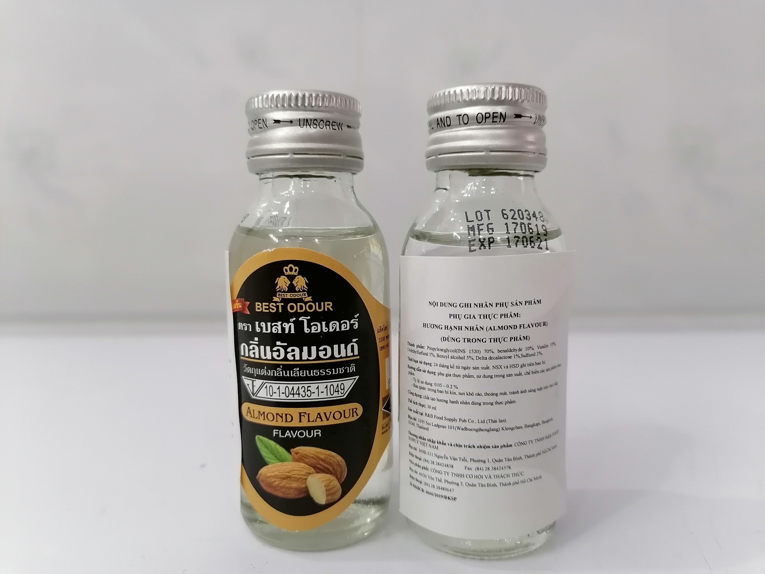 [Lọ nhỏ 30ml – HẠNH NHÂN] Hương thực phẩm [Thailand] BEST ODOUR Flavour Almond (halal) (cac-hk)
