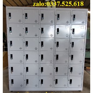 Tủ locker màu xám ghi, 5 khoang 30 cánh tole dày
