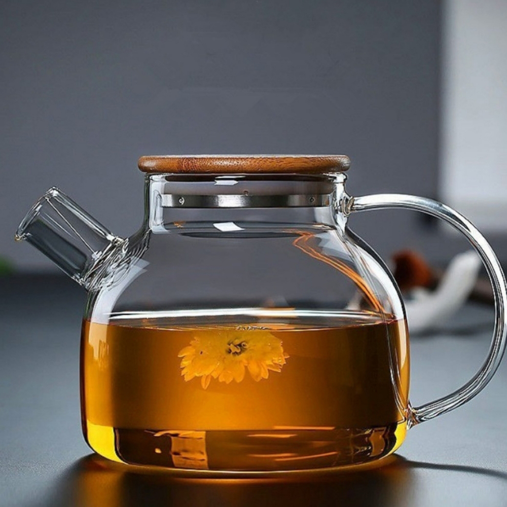 Bình trà thủy tinh Deli nắp gỗ 1 lít - GPH20