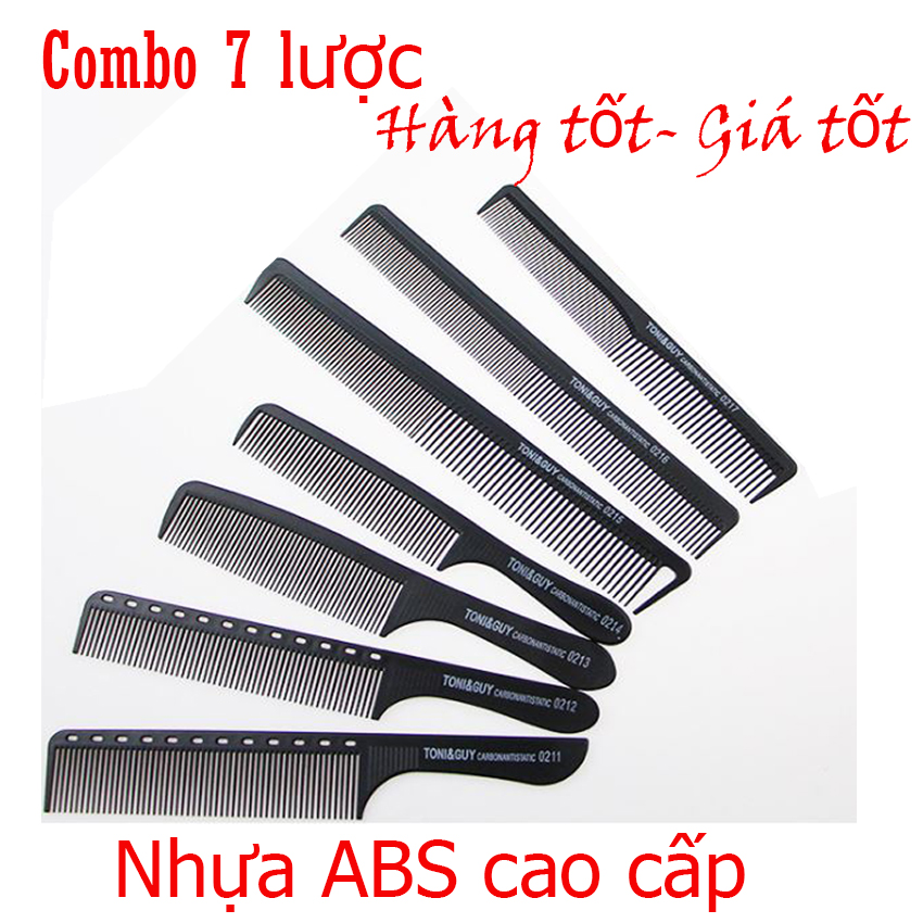 Bộ lược cắt tóc 7 cây nhựa ABS cao cấp dành cho thợ cắt tóc