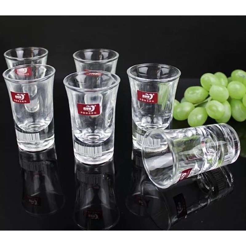 Bộ 6 ly rượu thuỷ tinh deli hàng cao cấp siêu dày đế cao 35ml