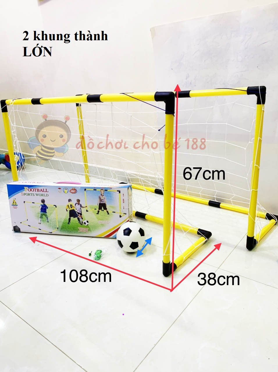 Bộ Khung Thành Bóng Đá Mini Có Thể Gấp Gọn + Đồ Bơm
