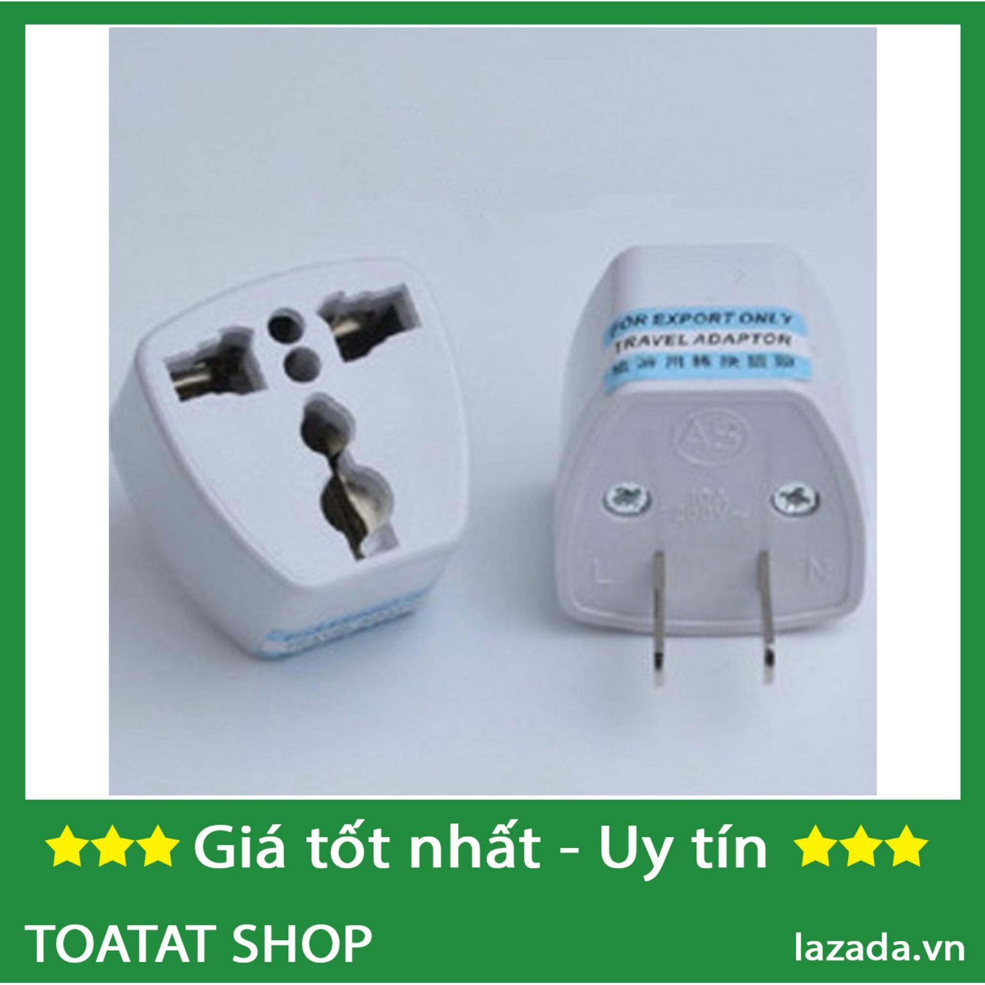 Bộ 2 phích cắm chuyển 3 chấu sang 2 chấu (trắng)
