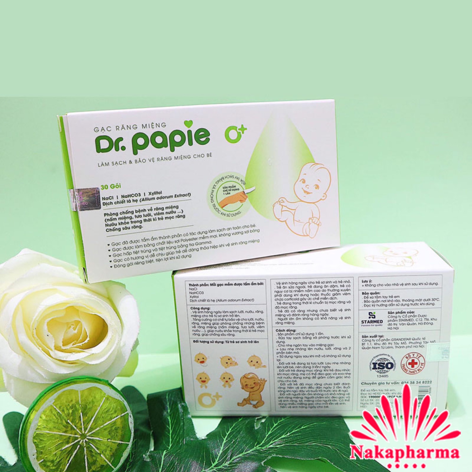 Gạc rơ lưỡi Dr Papie Hộp 30 miếng