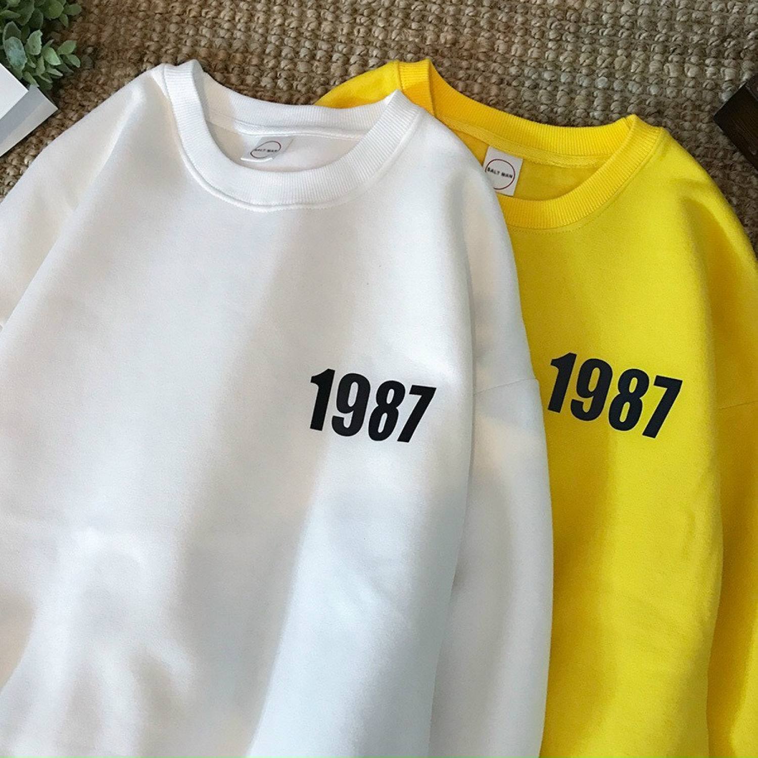 Áo sweater áo nỉ áo sweater tay dài in 1987
