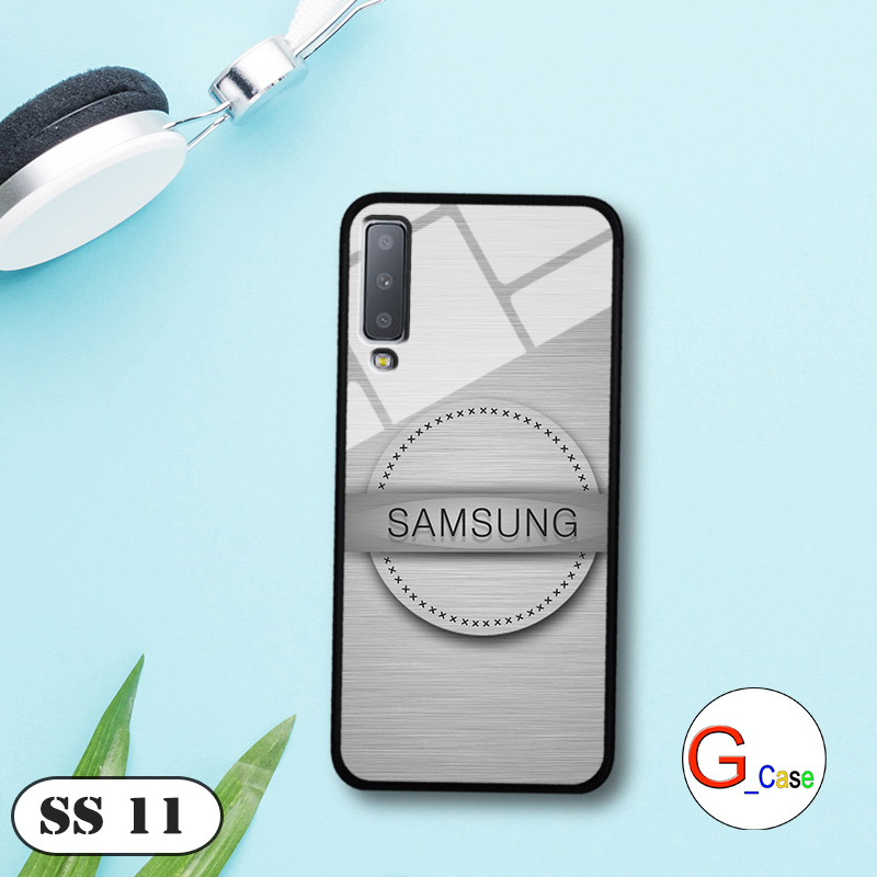 Ốp lưng samsung galaxy a7 2018 - lưng kính in logo hãng điện thoại