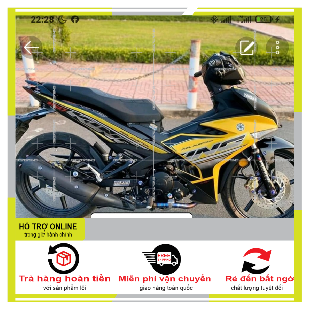 FREESHIP-- TEM RỜI EXCITER 150 MXKING VÀNG ĐEN