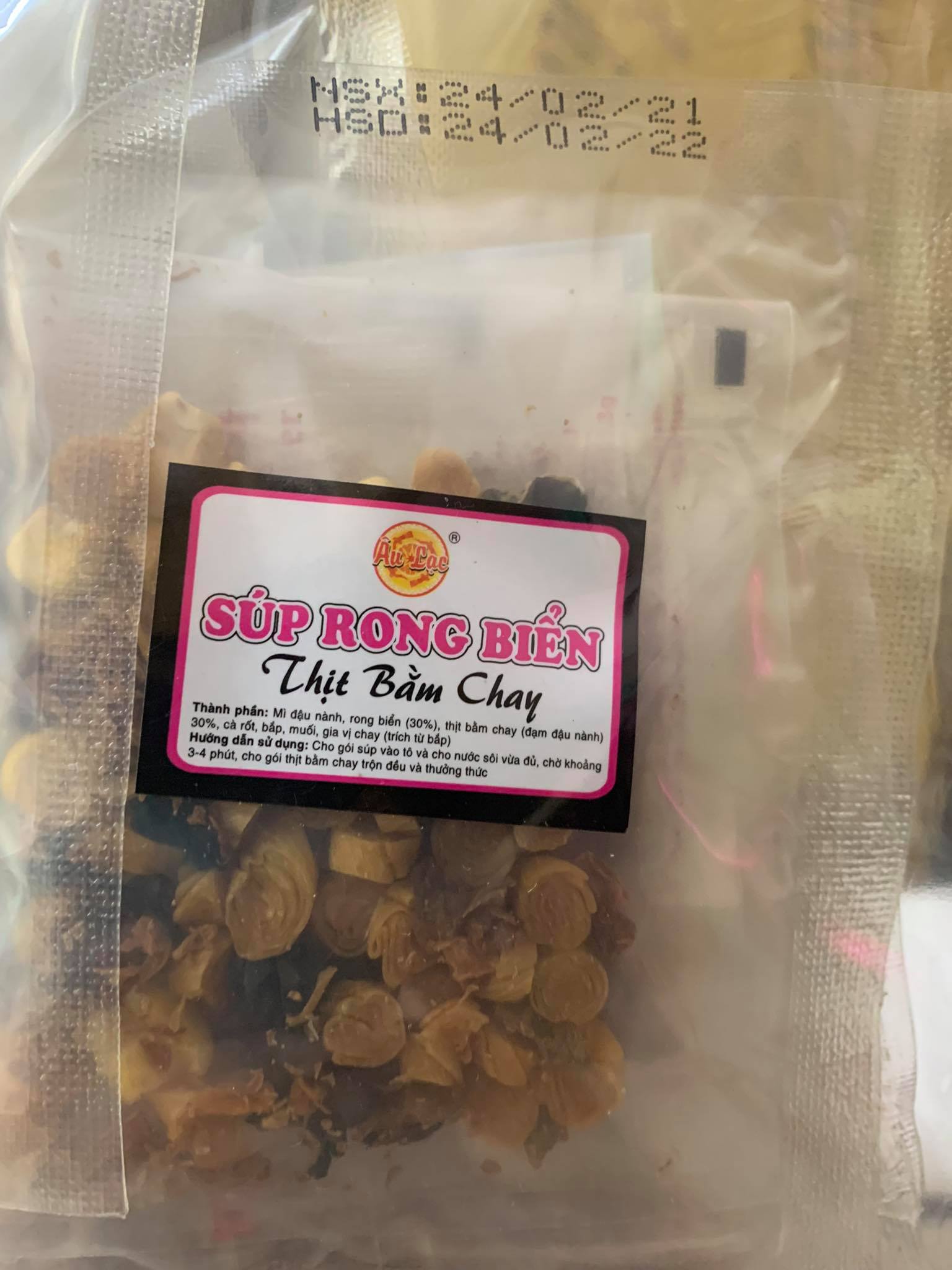 Súp canh rong biển thịt bằm chay Âu Lạc