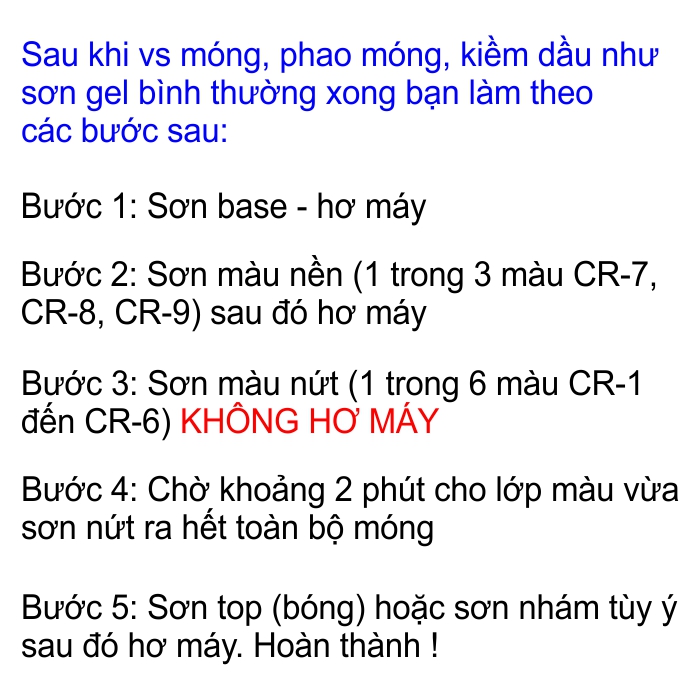 [HCM]Sơn gel AS sơn nứt mã CR