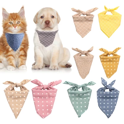 WAGTEST Cute Pet Supplies Neckerchief Triangle Scarf Dots Bib Cat Neck Scarf Pet Collars Dog Scarf Pet Bandanas
