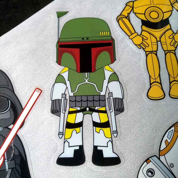 Tấm STICKER dán trong suốt chủ đề STAR WARS