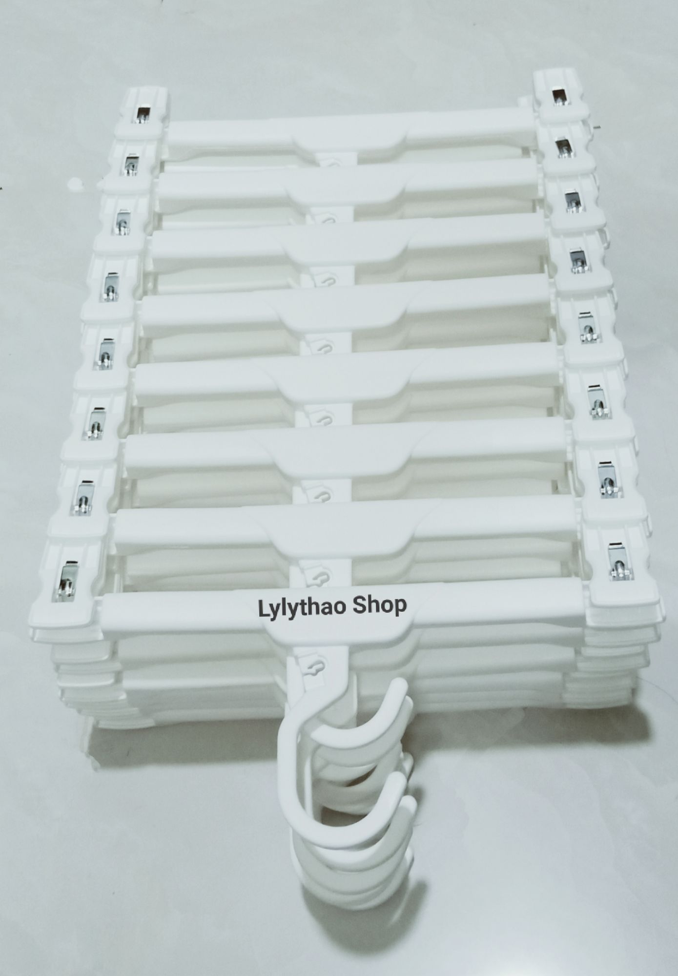 Móc kẹp nhựa trắng người lớn (Combo 10 cái)