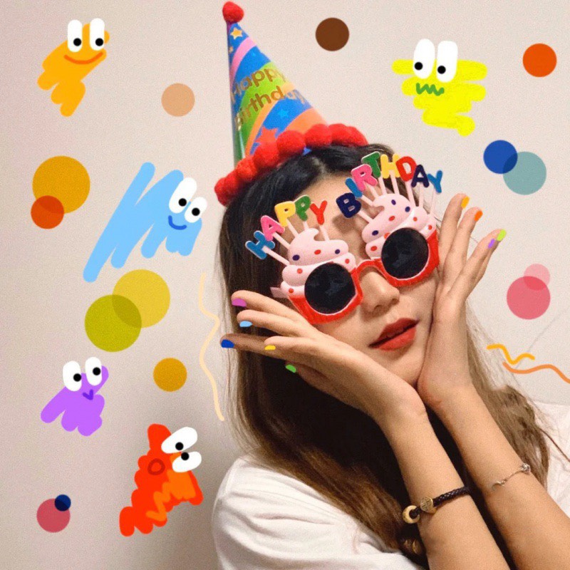 Kính mắt sinh nhật, kính mắt Happy birthday HPBD