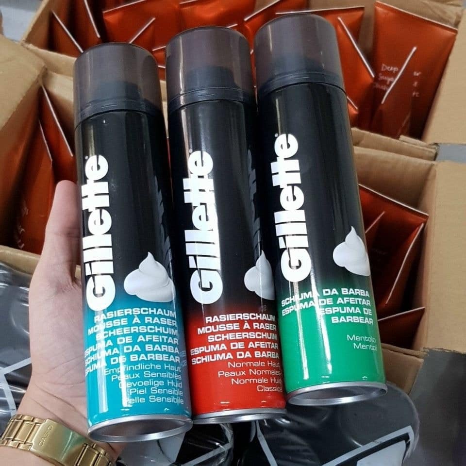 Bọt Cạo Râu Gillette Schiuma Mentolo 300ml