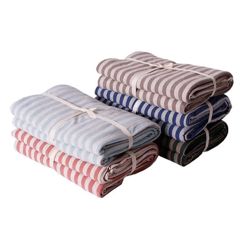 Bông Thiên Trúc Vỏ Chăn Đơn Chiếc Vỏ Chăn Duy Nhất Sinh Viên Dệt Kim 100% Cotton Vân Sọc Tốt Phong Cách Giản Lược Bông Dệt Kim Bộ Đồ Dùng Trên Giường