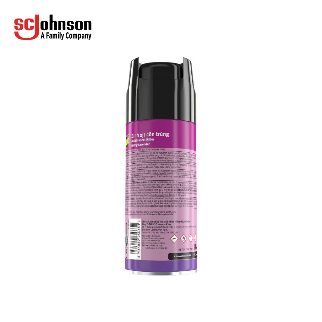RAID Bình xịt côn trùng Hương Lavender 300ML - DN